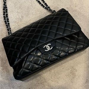 Classic Black Lambskin Maxi